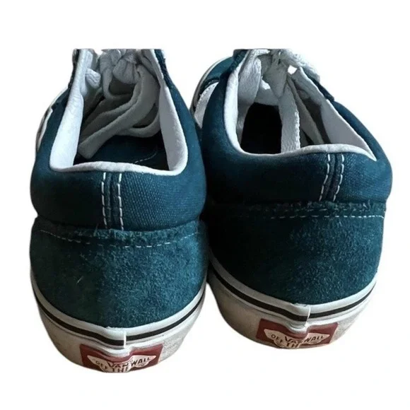 Vans Old Skool Sneakers Teal and White Sz 4 Juniors - Picture 3 of 5